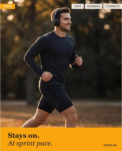 Miniatura 2 de TREBLAB Z2 Auriculares Híbridos con Cancelación Activa de Ruido para Entrenamiento - Sonido Signature-HD, Graves Profundos, Batería de 58H, Cómodos