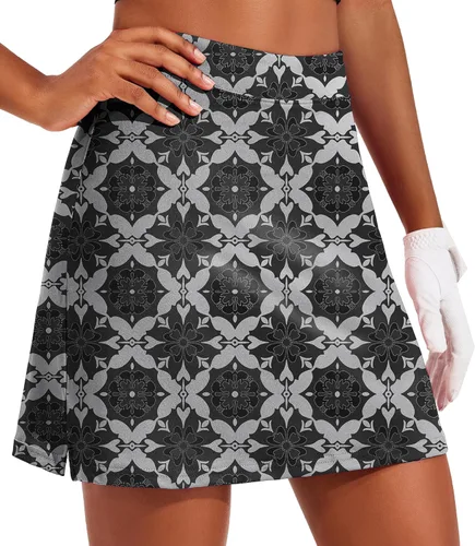 Miniatura 33 de Ekouaer Falda pantalón de golf de 16 pulgadas para mujer con bolsillos interiores de silicona, falda de tenis atlética de secado rápido