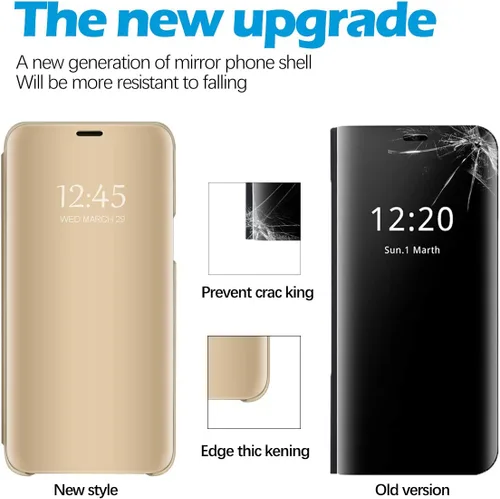 Miniatura 5 de Funda compatible con Samsung Galaxy Note 20 Ultra, funda de piel transparente con espejo S-View, a prueba de golpes, con función atril
