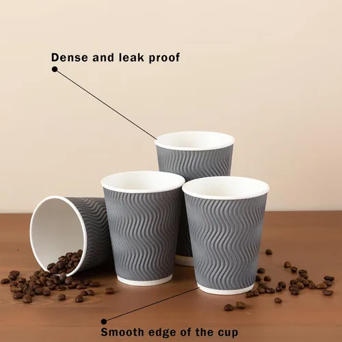 Miniatura 4 de Tazas de café Clawsoff 8 onzas 150 unidades, Tazas de papel desechables onduladas con pared corrugada y aisladas para café 8 OZ, Para llevar