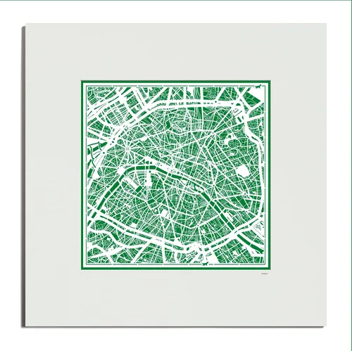 Miniatura 66 de O3 Design Studio Mapa de corte de papel Madrid negro mate de 20 x 20 pulgadas