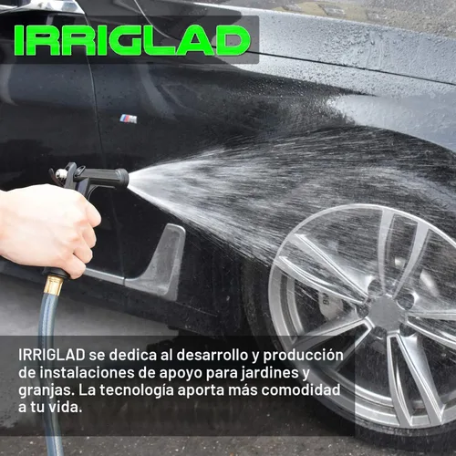 Miniatura 7 de Boquilla de manguera, paquete de 2 unidades, rociador de boquilla de agua con agarre de pistola de tamaño completo con parte delantera roscada, Negro
