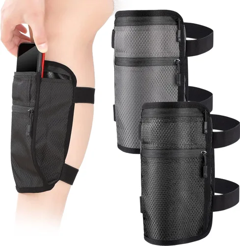 Xuniea Paquete de 2 soportes para teléfono en las piernas, funda antideslizante para teléfono celular con correa ajustable, cartera para hombres y