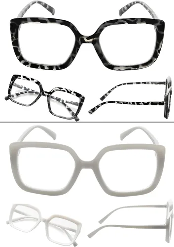Miniatura 5 de LUR Lentes para mujer, montura grande, 4 pares de lentes elegantes para lectores