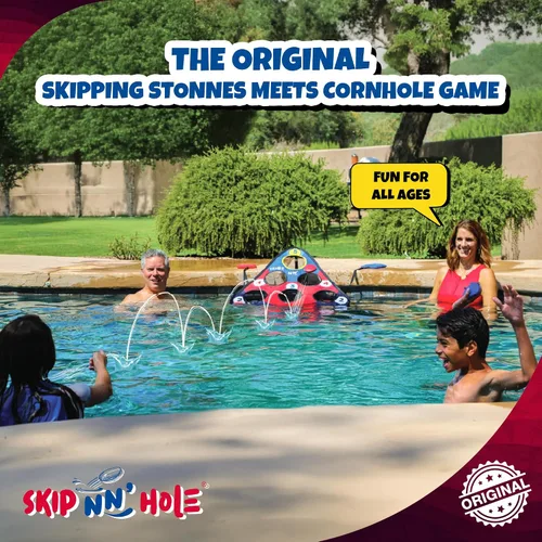 Miniatura 2 de SKIP NN' HOLE Stonne Skipping Meets Pool Cornhole Game - para todas las edades