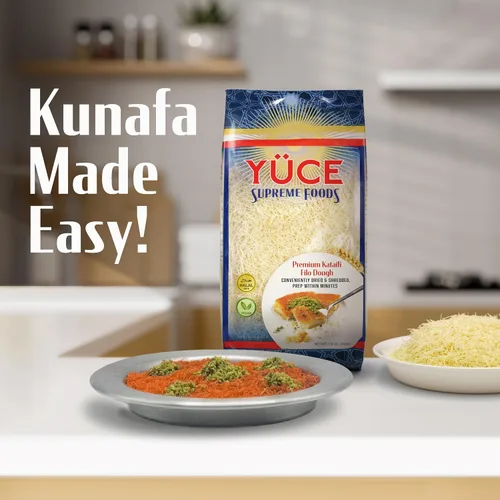 Miniatura 6 de YÜCE Supreme Foods Kataifi Masa de fillo rallada 17.64 oz (17.6 onzas), ingrediente para la barra de chocolate viral Dubai Pistacho, masa filo