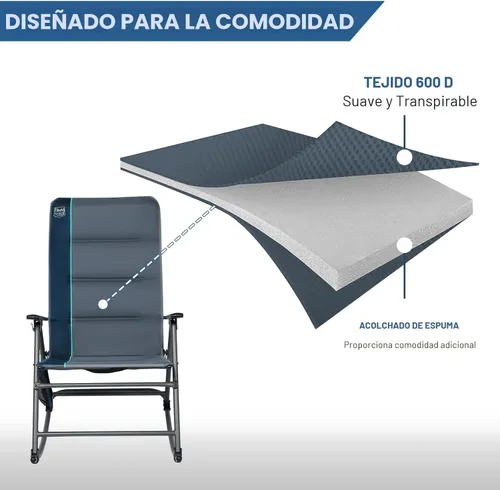 Miniatura 6 de TIMBER RIDGE Silla de columpio plegable extra grande para acampar, silla de columpio acolchada para exteriores con respaldo alto, silla portátil