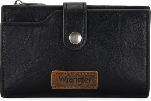 Wrangler - Billetera para mujer con tarjetero plegable, cierre y ventana para identificación