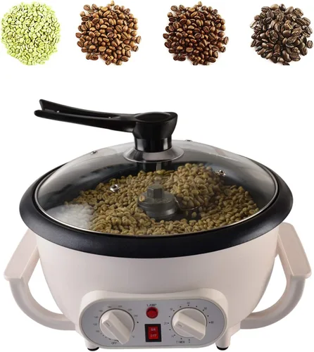 Máquina tostadora de granos de café mejorada – 26.46 oz eléctrica, 110 V 1200 W tuerca antiadherente cacahuete castañas de anacardo hogar con