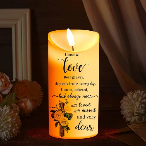 Miniatura 8 de Gerrii Velas Conmemorativas Regalos de Condolencia LED Sin Llama Velas de Duelo Cardenal para Pérdida de Ser Querido Regalos de Condolencia Cardenal
