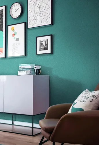 Miniatura 6 de Safiyya Papel tapiz de seda verde azulado para despegar y pegar, papel de contacto texturizado verde azulado, papel tapiz bohemio para dormitorio