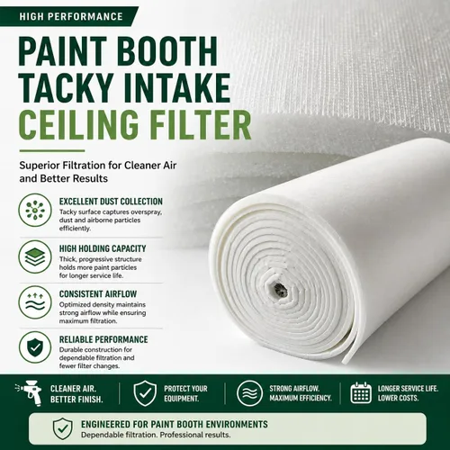 Miniatura 2 de Filtro de Techo para Cabina de Pulverización, Filtro de Aire de Admisión de Alta Capacidad para Cabinas de Corriente Descendente