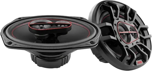 DS18 G6.9Xi GEN-X - Altavoces coaxiales de 3 vías de 6 x 9, 180 vatios, 4 ohmios con tweeters de cúpula Mylar, parrilla incluida, altavoz de rango