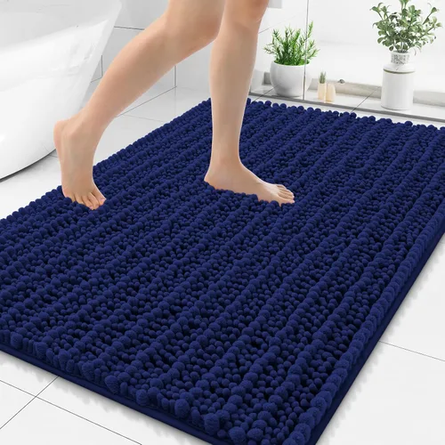 Miniatura 78 de Smiry Alfombras de Baño 24x16 pulgadas, Alfombras de Baño de Chenilla Extra Suaves y Absorbentes, Respaldo de Goma Antideslizante, Lavable a Máquina