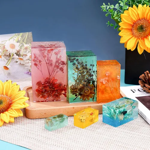 Miniatura 7 de Gartful Moldes de resina rectangulares, 6 moldes de silicona en cubo, moldes de resina epoxi para hacer velas, jabones, adornos de bricolaje