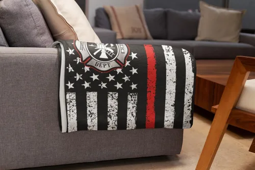 Miniatura 5 de Manta de bombero personalizada acogedora Manta personalizada para cama infantil Decoración de dormitorio de bombero Manta de forro polar suave
