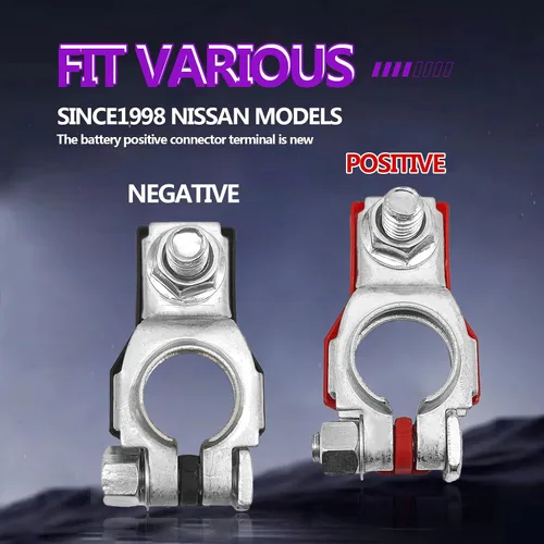 Miniatura 5 de Terminales de batería para Nissan – Positivo y Negativo Compatible con Nissan Infiniti Toyota Lexus 243407F000, 243407F001, 1 par