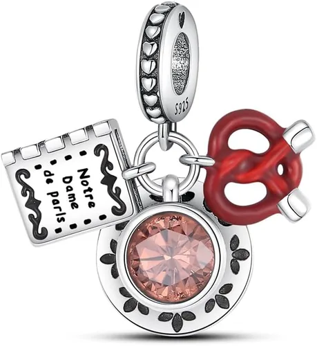 Miniatura 92 de Pandach Dijes colgantes de plata de ley 925 para pulseras y collares, dijes colgantes de Madonna con cuentas de girasol, joyería para mujer