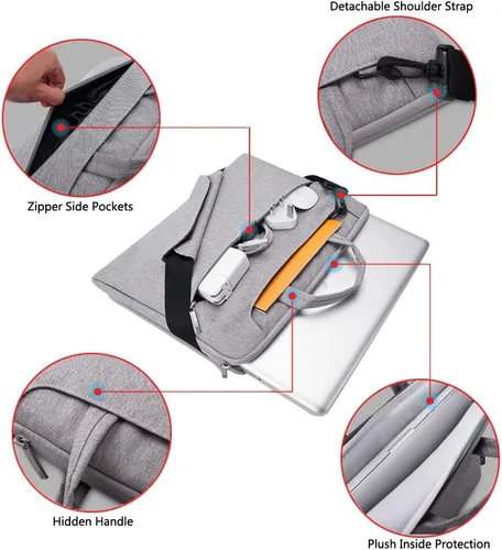 Miniatura 4 de Lacdo Funda de hombro para laptop de 13 pulgadas para MacBook Pro de 13 pulgadas 2012-2015/13 pulgadas MacBook Air A1466 A1369 2010-2017 / Lenovo HP
