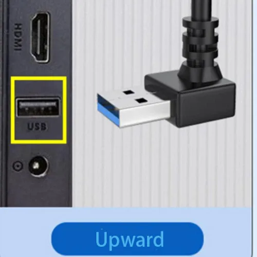 Miniatura 2 de Cable de extensión USB 3.0 macho a hembra, cable extensor USB de 90 grados, cable de extensión corto, cable de extensión USB A, paquete de 2