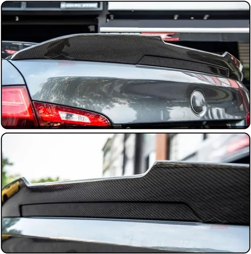 Miniatura 3 de Alerón de maletero de fibra de carbono real compatible con BMW 5 Series F10 y M5 F10 2010-2016, ala de alerón de alta patada para puerta trasera
