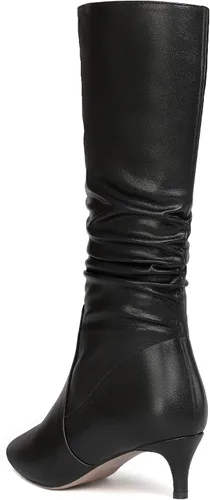 Miniatura 7 de WAYDERNS Womens Dating Solid Zip Pointed Toe Fashion Matte Kitten Low Heel Mid Calf Boots 2 Inch