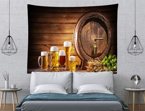 Miniatura 4 de BELECO Telón de fondo para el Oktoberfest, decoración de fiesta de cerveza bávara, barril de cerveza, temporada de cosecha de otoño, decoración