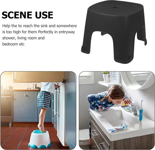 Miniatura 4 de LIFKOME Taburete de plástico pequeño, taburete de baño para baño, taburete de baño, taburete de cambio de zapatos, taburete portátil de picnic