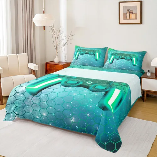 Miniatura 17 de Erosebridal Ropa de cama de 3 piezas de rosa roja, tamaño individual, sábana bajera y sábana encimera para mujeres y niñas, estampado de momentos