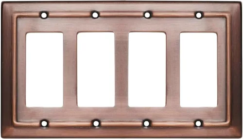 Miniatura 11 de Monarch Abode Placa de cubierta de interruptor de luz basculante – 4 placas de pared blancas decorativas arquitectónicas para tomacorrientes, placas