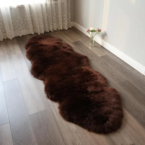 Miniatura 22 de Alfombra de piel de oveja, mullida y esponjosa, súper suave de 24 x 36 pulgadas, alfombra de pelo de oveja de felpa, alfombras decorativas