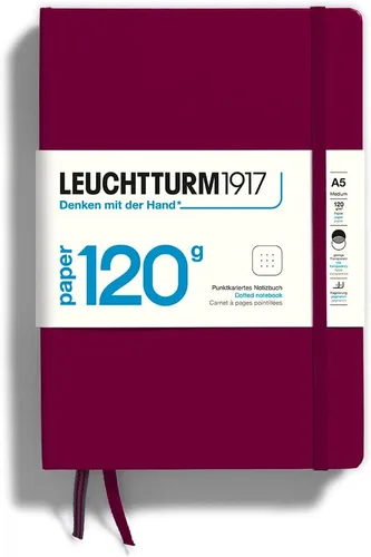 Miniatura 12 de LEUCHTTURM1917 - 120G Edición Especial - Cuaderno Mediano A5 de Tapa Dura Liso (Negro) - 203 Páginas Numeradas con Papel de 120gsm