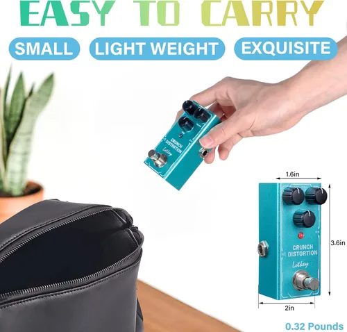 Miniatura 3 de Crunch Distortion Guitar Pedal, Lotkey Electric Effects Pedals Mini Single Type DC 9V True Bypass