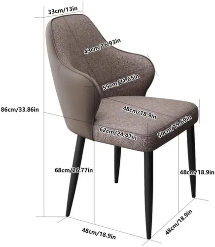 Miniatura 2 de Sillas de comedor, modernos sillones tapizados con respaldo para sala de estar, comedor, sillas para comedor (naranja)