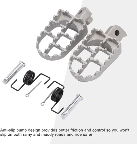 Miniatura 4 de GOOFIT Reposapiés de aluminio de 0.315 in para reposapiés de 50 cc, 70 cc, 90 cc, 110 cc, 125 cc, Taotao Dirtbike Silver Motocross MX Foot Pegs-PW50