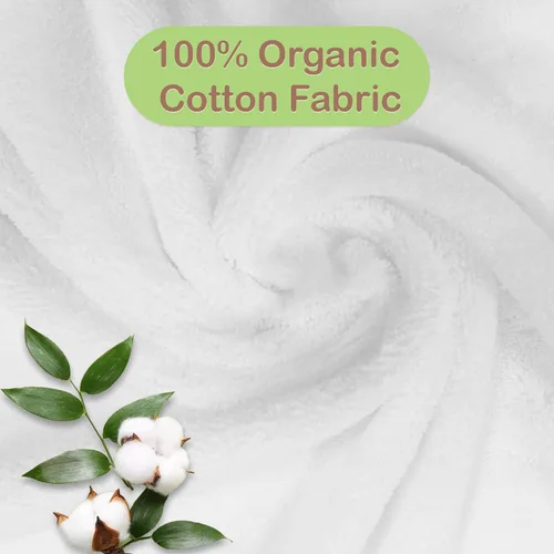 Miniatura 2 de Mother's Choice - Toallas de bebé 100% algodón orgánico con diseño de oso azul, certificado Oeko-TEX, hipoalergénicas, ultra absorbentes, toalla