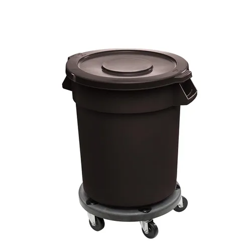 Miniatura 14 de Cubo de basura comercial redondo blanco de 32 galones y tapa, cubo de basura de cocina, cubo de basura interior, papelera duradera, bote de basura