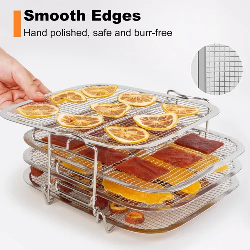 Miniatura 5 de SICHEER Estante deshidratador de acero inoxidable, accesorios compatibles con freidora de aire Instant Vortex Plus de 6 cuartos de galón, parrilla