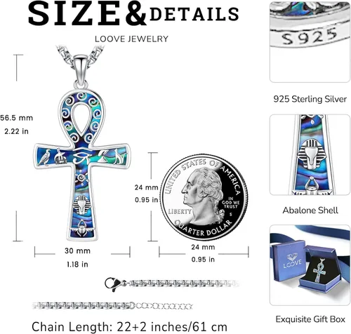Miniatura 224 de Collar de pentagrama de plata de ley con triple luna, diosa celta, nudo celta, nudo de brujas, Ankh, sol y luna, Hécate, lilith, Santa Muerte