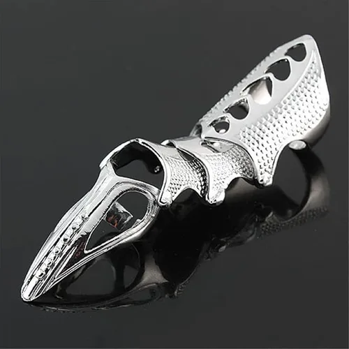 Miniatura 6 de Juego de 2 4 anillos punk de armadura completa para nudillos y garra, góticos, ajustable, con bisagras, para mujeres, hombres, niñas, niños