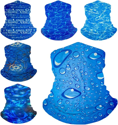 Paquete de 6 Polainas para el Cuello Tubo Máscara Facial UV Bandana Pasamontañas Shiesty Bufanda Mágica Tocado Diademas Envolturas para mujeres
