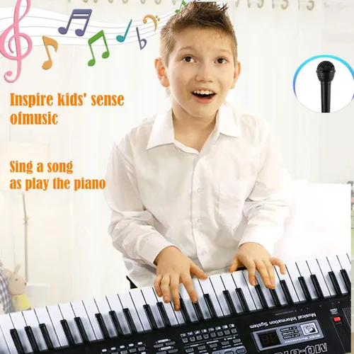 Miniatura 4 de Semart Teclado de piano para niños Teclado eléctrico de música digital de 61 teclas para principiantes piano portátil w/LCD pantalla micrófono cable