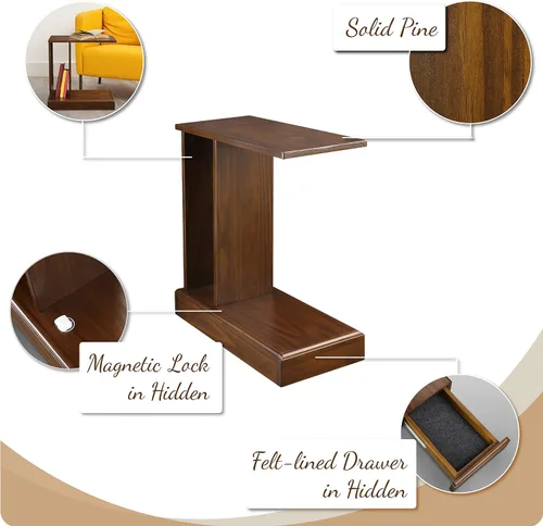 Miniatura 6 de Casual Home Monroe Cajón de mesa C, muebles de ocultación, moca, 22.75 x 10 x 24 pulgadas