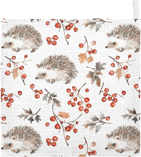 Miniatura 34 de Toallas de algodón para bebé, toallas de baño unisex para recién nacidos, toallitas naturales para piel delicada, 11.8 x 11.8 pulgadas, paquete de 5