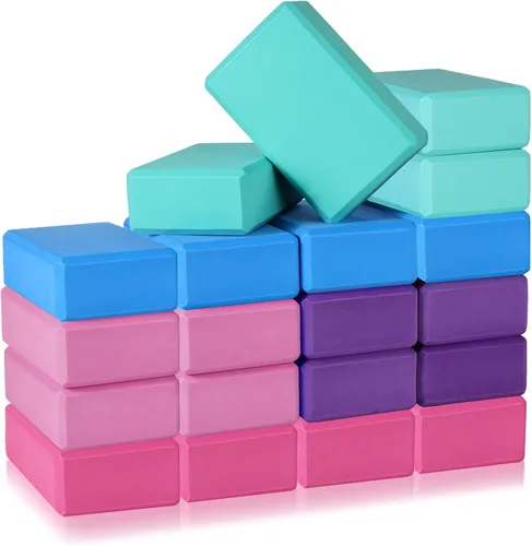 20 bloques de yoga de 9 x 6 x 3 pulgadas, bloques de espuma EVA de alta densidad, bloques de ejercicios de espuma de yoga que mejoran el equilibrio