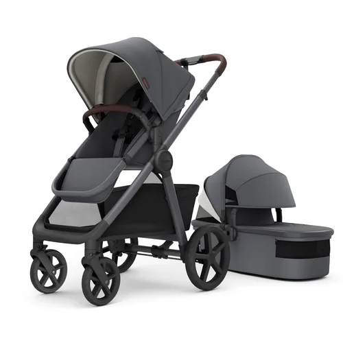Miniatura 14 de Mompush cochecito estándar de tamaño completo, plegable en un solo paso, asiento con orientación delantera o trasera para niños, cesta de fácil Negro
