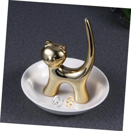 Miniatura 6 de NOLITOY 2pcs Bandejas Decorativas Decorative Jewelry Plate Ring Dish Jewelry Dish Plate Animal Jewelry Plate Ceramic Plate Dish Womans Rings Jewelry