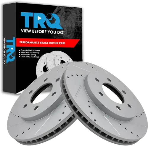 Miniatura 50 de TRQ Juego de rotores de freno de rendimiento trasero con revestimiento G premium compatible con Mazda 6 2014-2021
