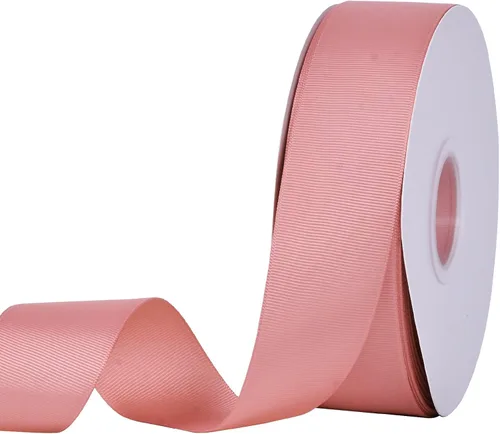 Miniatura 71 de YAMA Rollo de cinta de grogrén sólido, 1 pulgada, 25 yardas para cintas de envoltura de regalos, color blanco