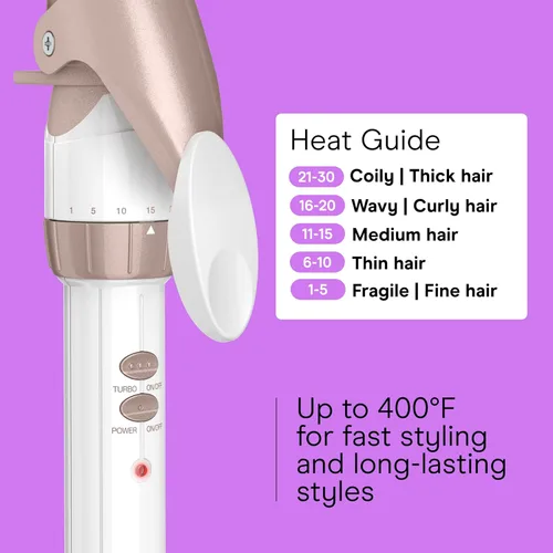 Miniatura 6 de Conair Rizador de cerámica doble de 1 ¼ pulgada, barril de 1 ¼ pulgada crea rizos sueltos, rizador de pelo para uso en cabello medio y largo